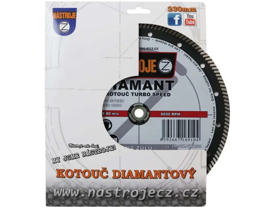 Kotouč diamantový TURBO SPEED 230x2,0x22,2mm, na žulu